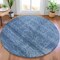 Homeroots 8' Blue And Ivory Round Geometric Washable Indoor Outdoor Area Rug 630491 - alternate 5