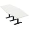 Skutchi Designs 8ft Hexagon Conference Table With Power | Harmony Series | 8 Person Meeting Room Table HAR-HEX.IR-48X96-T.BK-W960-NA - alternate 1