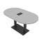 Skutchi Designs Racetrack Conference Table With Power Unit, 36 in W, 60 in L, Grey HAR-RAC-36X60-DOU.BK-U779-EBLK - alternate 1