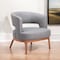 Homeroots 27" Slate Gray And Brown Faux Leather Arm Chair 556466 - alternate 4