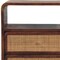 Homeroots 22" Chestnut And Natural Solid Wood Cane Rattan Two Drawer Nightstand 651611 - alternate 7