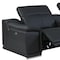 Homeroots Black Italian Leather Power Reclining U Shaped Six Piece Corner Sectional With Console 476588 - alternate 6