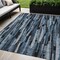 Homeroots 5' X 8' Blue Black And Gray Striped Washable Indoor Outdoor Area Rug 603216 - alternate 1