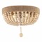 Jonathan Y Justina Wood Bead 14" 2-Light Farmhouse Bohemian Iron LED Flush Mount, Light Taupe/Chrome JYL1307A - alternate 1