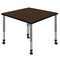 Regency Square Kee Height Adjustable Mobile Classroom Activity Table, 42 in W, 42 in L, Neo Walnut TB4242NWAPCGY - alternate 1