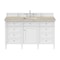 James Martin Vanities Brittany 60" Single Vanity in Bright White, w/ 3 CM Tajnar Eclos Top 655-V60S-BW-3TJR - alternate 1