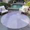 Homeroots 8' Lavender And Purple Round Geometric Washable Indoor Outdoor Area Rug 582724 - alternate 4