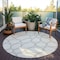 Homeroots 8' Ivory And Gray Round Abstract Washable Indoor Outdoor Area Rug 600542 - alternate 5