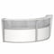 Linea Italia Curved Reception Desk 2 Units, Clear Panel, 124 inW x 49 inD, White ZUS316 - alternate 1