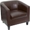 Flash Furniture Transitional Lounge Chair, Brown Back, 29-3/4 in W 29" L 28" H, Sloping, Leather Seat BT-873-BN-GG - alternate 1