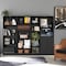 Homeroots 71" Black Four Tier Bookcase with Two Doors 546356 - alternate 10
