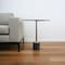 Homeroots 22" Smoky Black and Silver Aluminum Glass and Marble Pedestal End Table 627516 - alternate 5