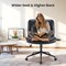 Simple Deluxe Criss Cross Legged Chair with Wheels, Armless PU Leather Office Desk Chairs Wide Seat, Swivel Rolli 3A88FNCHAR7295BLK - alternate 3