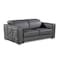 Homeroots 71in Dark Gray and Silver Italian Leather Loveseat 720479 - alternate 7