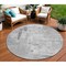 Homeroots 8' Gray And Off White Round Abstract Washable Indoor Outdoor Area Rug 609198 - alternate 1