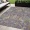 Homeroots 5' X 8' Purple Green And Brown Floral Washable Indoor Outdoor Area Rug 605296 - alternate 1