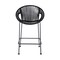 Homeroots 40" Black Metal Low back Outdoor Counter Height Bar chair with Footrest 490220 - alternate 2