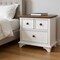 Homeroots 28" White And Walnut Brown Wood Two Drawer Nightstand 653107 - alternate 5
