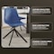 Leisuremod Markley Modern Leather Swival Dining Chair With Metal Legs in Blue MSCBL-18-BU - alternate 9