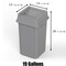 Regal Altair 19 Gallon Square Gray Plastic Trash Can with Drop Shot Swing Lid, Space-Saving Design ZR-TC-100-GR-19-SW-KIT - alternate 4