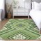 Homeroots 5' X 8' Green Ivory And Beige Tribal Washable Indoor Outdoor Area Rug 598119 - alternate 8