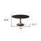 Homeroots 54" Black And Brass Rounded Solid Wood And Metal Pedestal Base Dining Table 380486 - alternate 2
