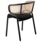 Leisuremod Ervilla Dining Chair with Stainless Steel Legs Velvet Seat and Wicker Back, Black, 4PK EC20BL4 - alternate 7