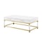 Homeroots 47" White Gold And Clear Wood Acrylic And Steel Coffee Table 543857 - alternate 8