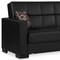 Homeroots 87" Black Faux Leather Convertible Futon Sleeper Sofa And Toss Pillows With Storage 607088 - alternate 7