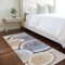 Homeroots 8' Beige Blue And Gold Faux Bois Washable Indoor Outdoor Runner Rug 564393 - alternate 7