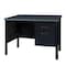 Regency Mesa Steel Single Pedestal Teacher's Office Desk 48in x 30in - Grey Top, Black Base 66348SPGYBK - alternate 1