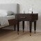 Homeroots 18" Mocha Solid Wood Round One Drawer Nightstand 722584 - alternate 4