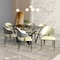 Leisuremod Aria Modern Dining Chair in Leather and Iron Legs with Curved Back in Grey, 4PK AC45GR4 - alternate 7