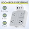 Overtime 7-in-1 Wall Outlet Surge Protector Extender 4 AC Outlets, 2 USB-A & 1 USB-C, White E63 - alternate 4