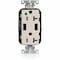 Leviton Lev-Lok HG/TR Dup USB A-A 20A 125V LtAl M58AA-HGT - alternate 1