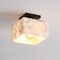 Jonathan Y Alessia 8" 1-Light Modern Contemporary Alabaster/Iron Square LED Semi Flush Mount, White Marbling/Bla JYL1203B - alternate 7