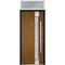 Vdomdoors Steel Door Deux 1713 Natural Oak Transom White Window Stainless Inserts Single Modern Painted-W36xH DEUX1713EXD-OAKW-W36 x H80+16-Left-hand Inswing - alternate 3