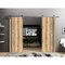 Sartodoors Sliding Double Barn Doors with Hardware, Planum 0011 Oak and Aluminum Strips, Silver 13FT Rail Hang PLANUM0011DB-S-DUB-36 - alternate 1