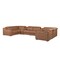 Homeroots Chestnut Italian Leather Power Reclining U Shaped Eight Piece Corner Sectional With Console 632570 - alternate 6