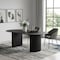 Homeroots 86" Black Solid Wood Pedestal Base Oval Dining Table 720692 - alternate 5