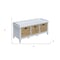 Homeroots 43in White Distressed Solid Wood Storage Bench with Baskets 286647 - alternate 3