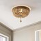 Jonathan Y Justina Wood Bead 14" 2-Light Farmhouse Bohemian Iron LED Flush Mount, Light Taupe/Chrome JYL1307A - alternate 8