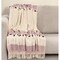 Homeroots 50" X 60" Purple and Ivory Woven Cotton Striped Throw Blanket with Tassels 478664 - alternate 5