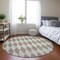 Homeroots 8' Taupe And Ivory Round Geometric Washable Indoor Outdoor Area Rug 577123 - alternate 6