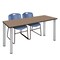 Regency Kee Training Table W/ 2 Zeng Chairs, 60 in W, 24 in L, Noble Oak MT6024NOBPCM44BE - alternate 1