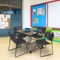Regency Square Kee Mobile Adjustable Classroom Table W/ 4 Zeng Stack Chairs, 30 in W, 30 in L, Noble Oak TB3030NOAPCGY44BK - alternate 7