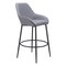 Homeroots Set of Two 30" Gray And Black Fabric And Steel Bar Height Bar Chairs 555716 - alternate 8