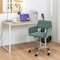 Homeroots Green and Silver Upholstered and Steel Adjustable Swivel Rolling Office Chair 568058 - alternate 6