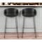 Homeroots Set of Two 30" Black Faux Leather and Steel Low Back Bar Height Bar Chairs 544688 - alternate 1