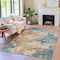 Homeroots 9' X 12' Teal Blue And Copper Abstract Washable Indoor Outdoor Area Rug 631979 - alternate 5